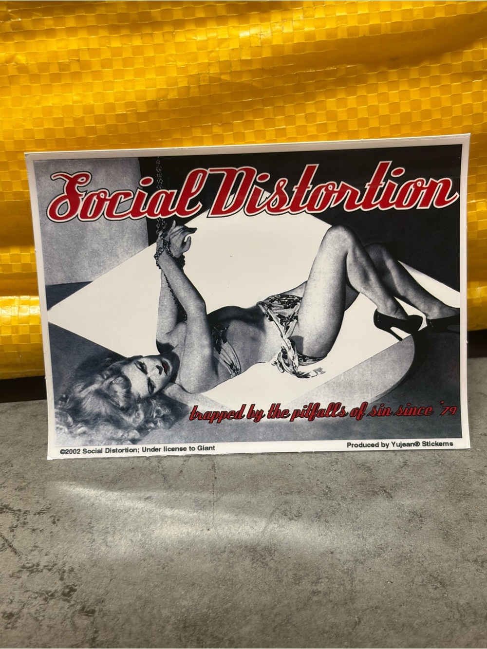 Vintage Social Distortion Sticker 2002 Punk Rock Under license to Giant